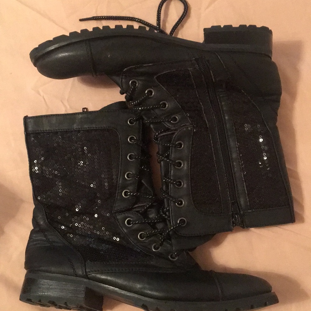 Super Cute Sparkly Combat Boots